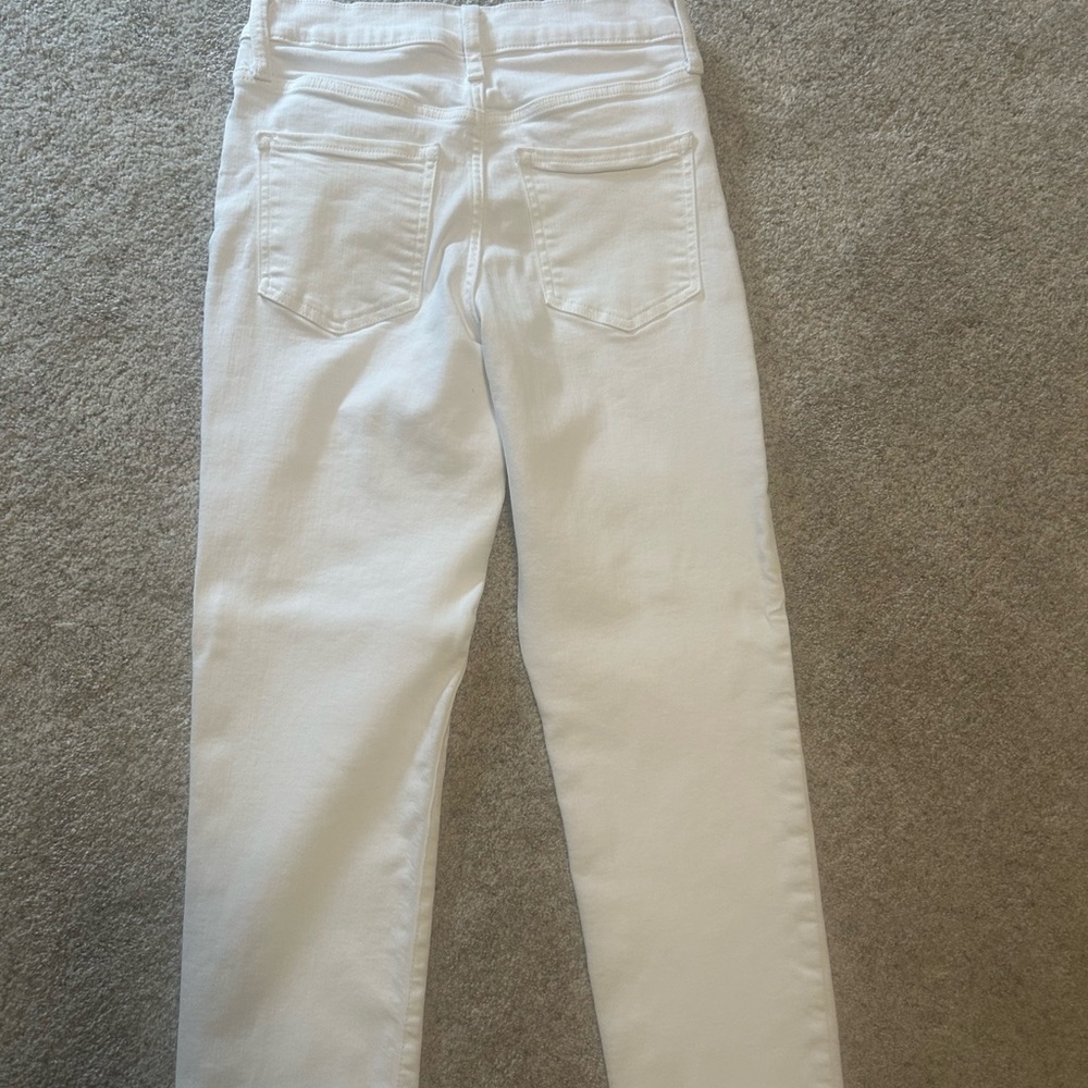 Banana Republic High Rise Slim white jeans.